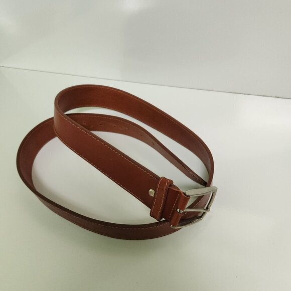 Brown Italian Leather Belt Size 40 - Picture 2 of 6